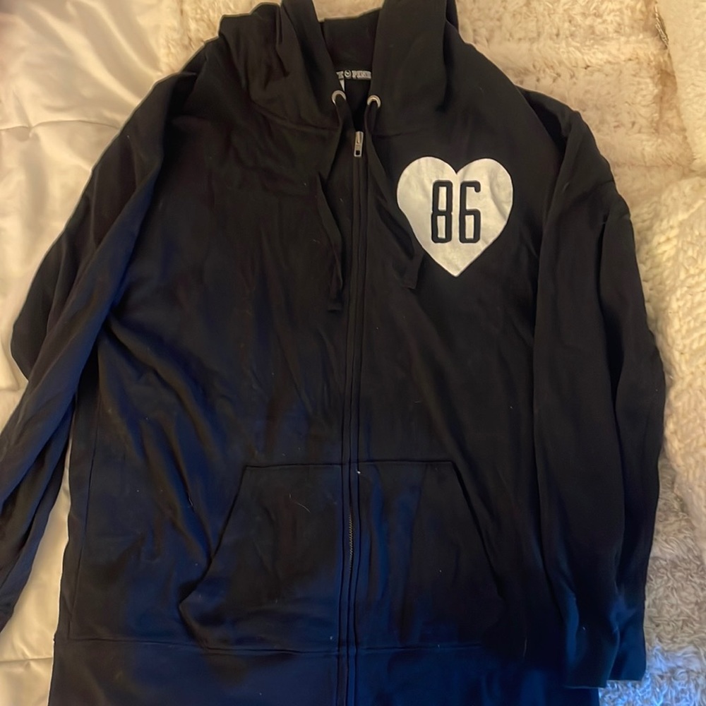 Victoria’s Secret pink long oversized full zip hoodie